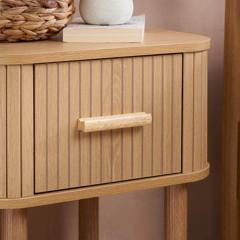 Axel 1 Drawer Fluted Bedside Oak